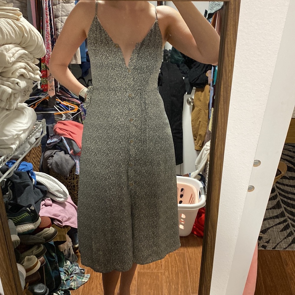 Black and white specked dress